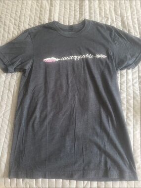 Unstoppable Short-Sleeve Tee in Charcoal with Pink Accent